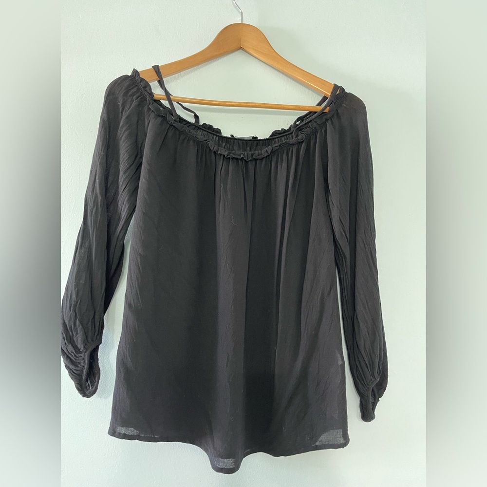 Zara black off shoulder blouse